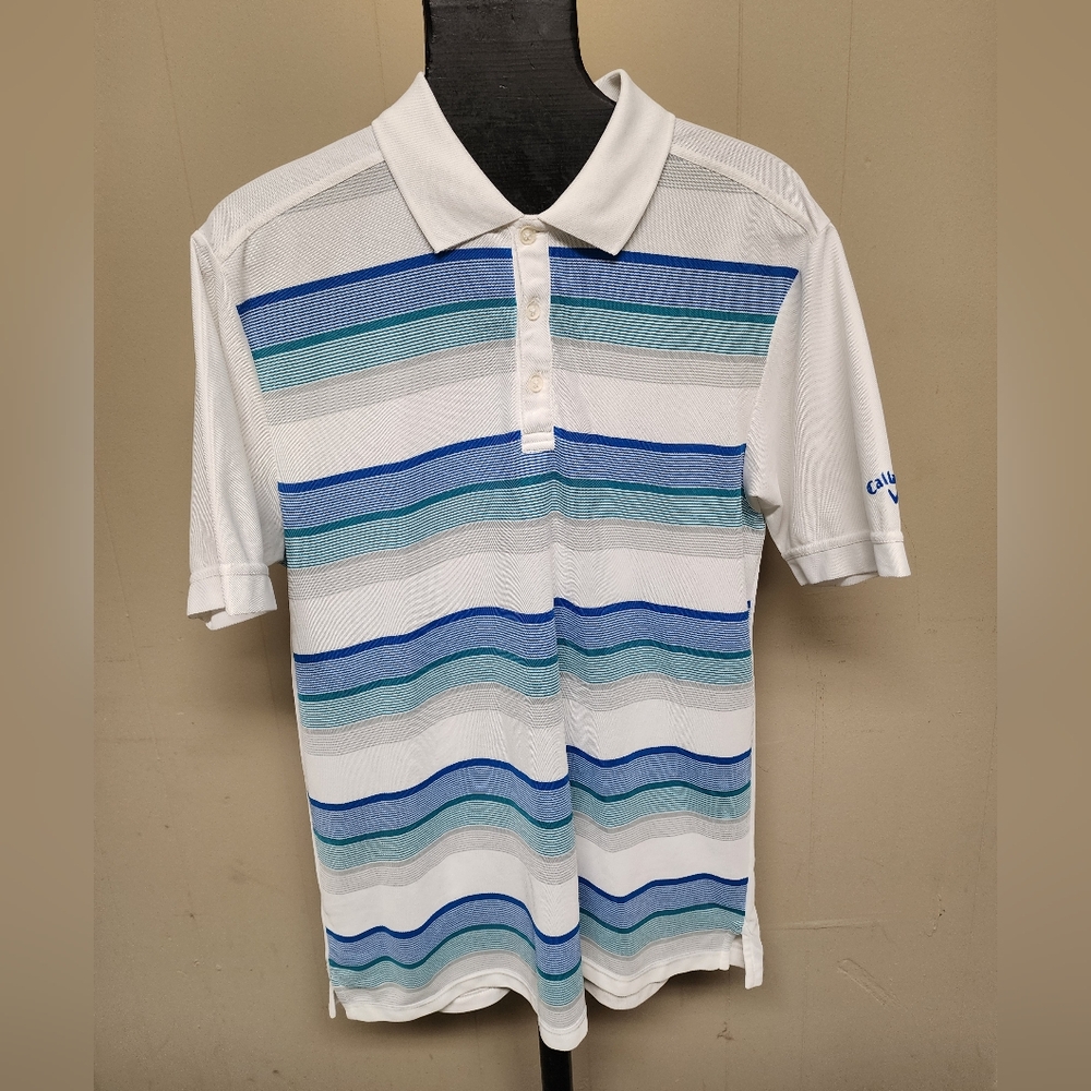 Callaway Golf Opti-Dri Multi-Color Men's Size XL Syriped Polo Shirt